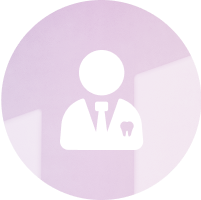 Dental professional icon with tooth symbol