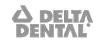 Delta Dental logo in gray scale.